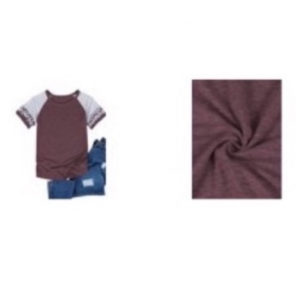2 NWT/1 EUC Short Sleeve Solid/Striped Tees (Light Blue & Burgundy) - size S&M - Picture 13 of 16